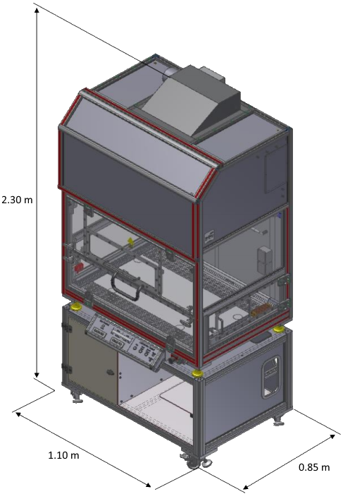 Technische Zeichnung der Incubator FlowBox