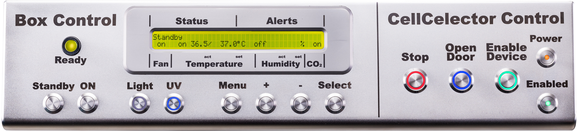 Control panel incubator flowbox